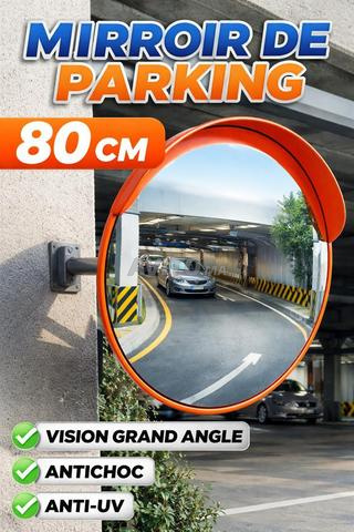 MIROIR ORANGE CONVEXE 80CM