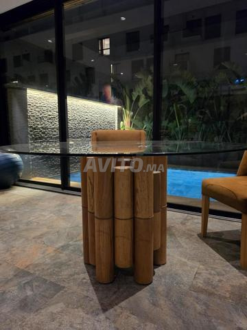 Table design verre & bois massif - 2