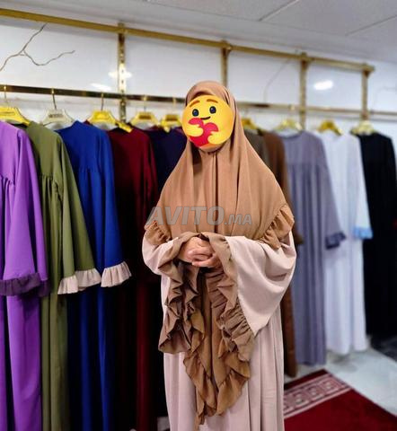 عباءة بالخمار ديلا التوب كريب روزا - 2
