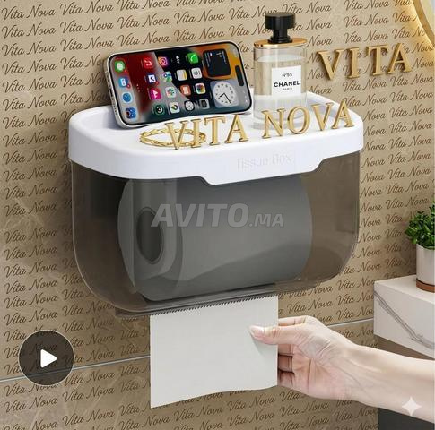 Boîte de rangement pour porte-papier toilette avec tiroir supplémentaire pour articles