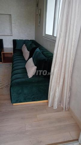 صالون L - قماش مقاوم للبقع وسجاد