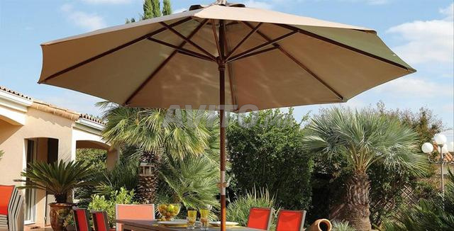 Parasol 3x3m Bois Premium – Résistant UV & Pluie