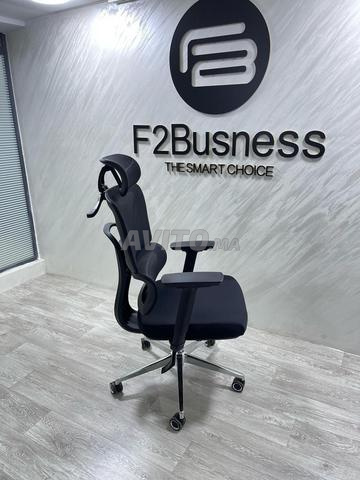 Chaise de Bureau Ergonomique Noir avec Têtière - 2