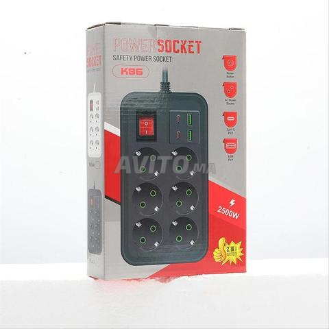 عرض ممتاز مشترك كهربائي 6 منافذ 4 USB - 2