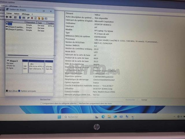Hp Laptop 15s fq5xxx i5 1235U 16Go 512SSD - 2