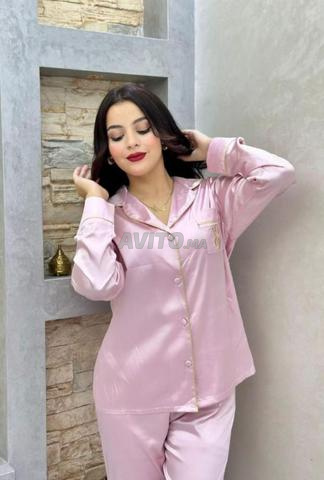 بيجامة ستان حرير ملكي أناقة وراحة 🌸✨ - 2