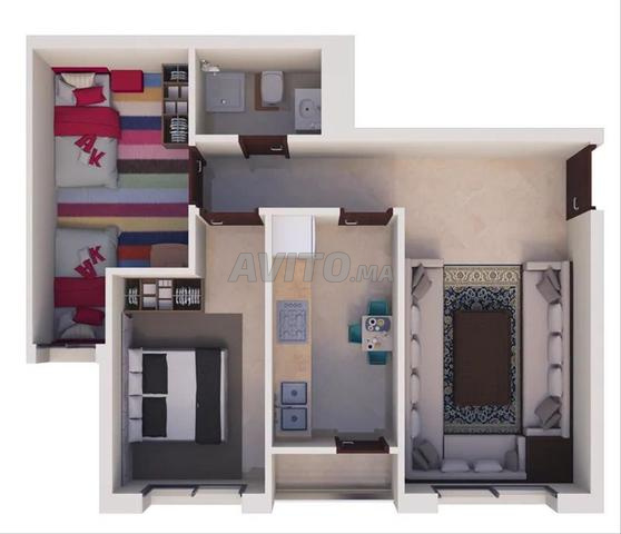 شقة للبيع بمساحة 60 متر مربع بحد السوالم - 2