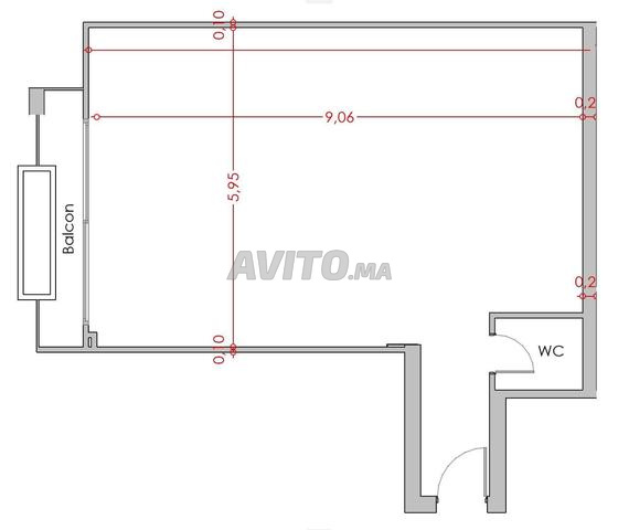 Bureau 68 m² avec balcon – 5e étage