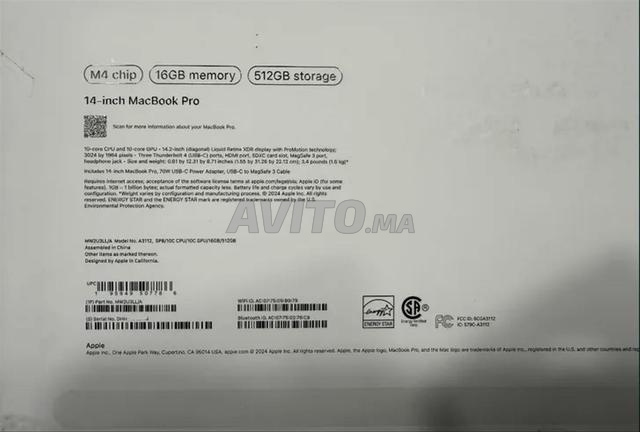 ماك بوك برو M4 14 2025 16/512