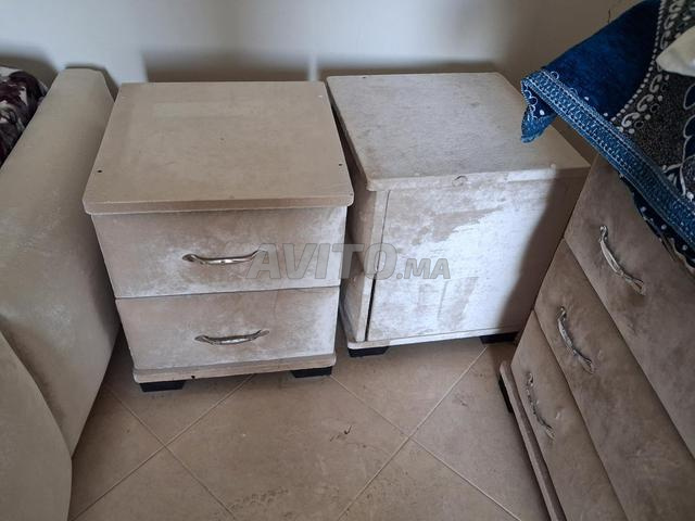 غرفة نوم كاملة سرير مزدوج وخزانة ملابس - 2