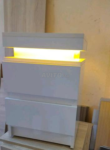 Avec LED promo 🔥🔥 table de chevet 2 tiroirs - 2