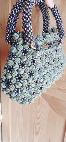 Sac en perles (agate) noir