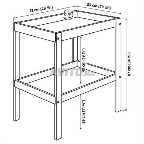 طاولة تغيير الحفاضات، خشب الزان - 2