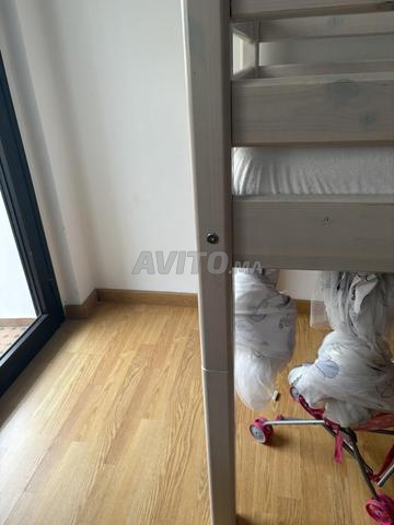 lit enfant 90*190 surélevé bois massif robuste - 2