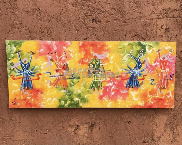 لوحة كناوة مصنوعة يدوياً 100 × 40 سم - 2