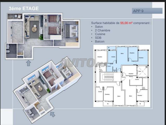 Appartements à vendre 60 m² à Tétouan