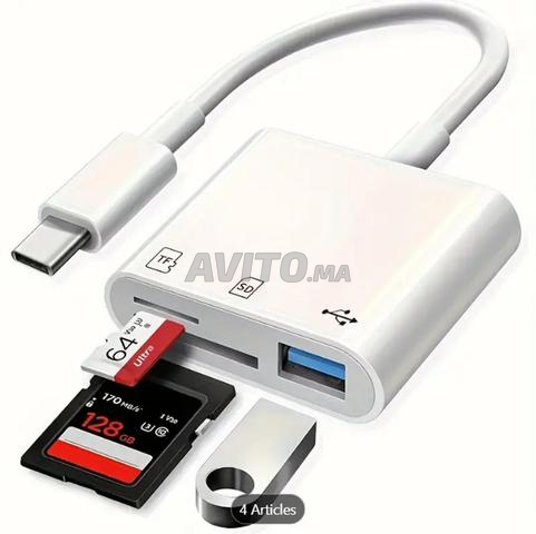 Lecteur adaptateur cartes mémoires SD / TF / USB - 2