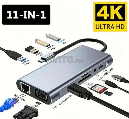 Hub USB Type C 11 ports RJ45 HDMI 4K USB 3.0 - 2