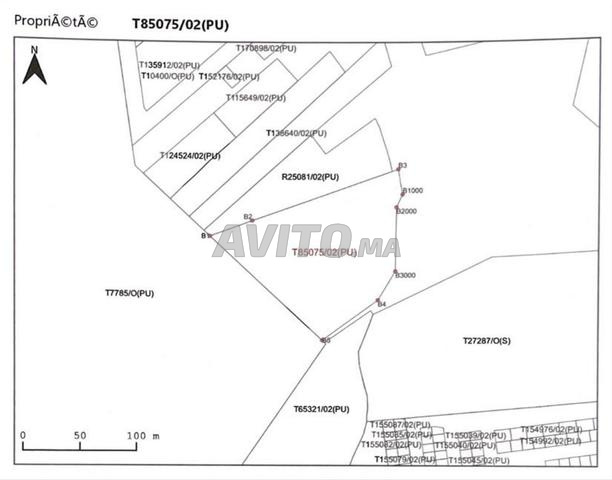 Terrain titré 14300 m2 Zone R2 Oujda