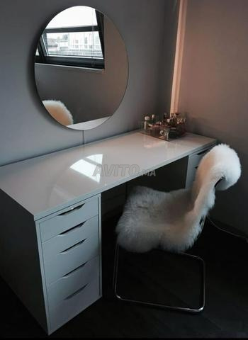 Coiffeuse chic ou bureau avec miroir - 2