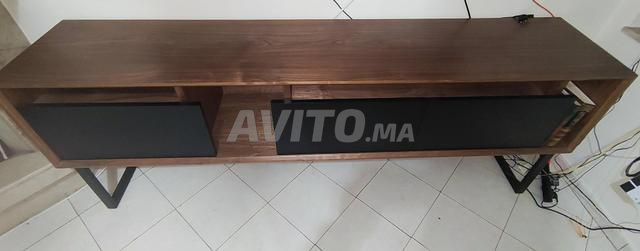 Meuble TV noir et marron - 2