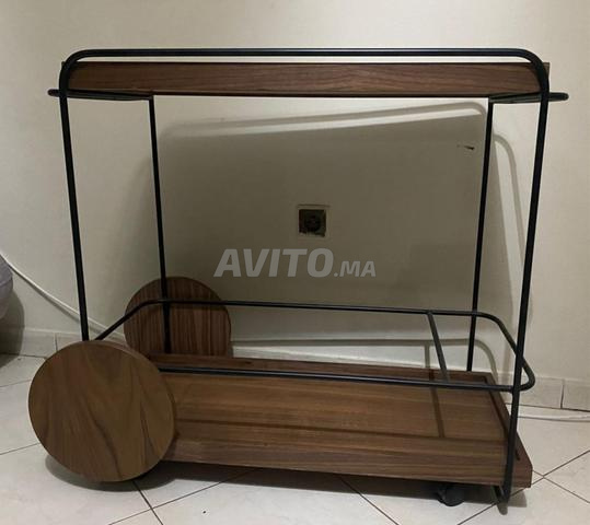 طاولة جانبية عربة متعددة الاستخدامات من مستويين - 2