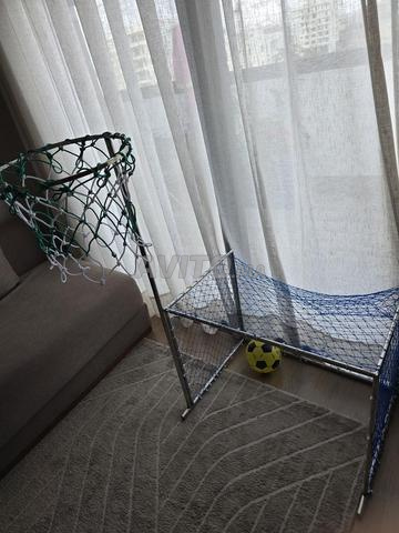 سلة كرة سلة ومرماة كرة قدم من الستانلس ستيل - 2