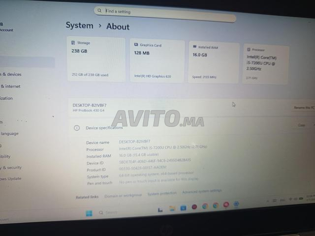 HP ProBook G4 i5 7ème Gén 16Go RAM 256Go SSD Lire la description - 2