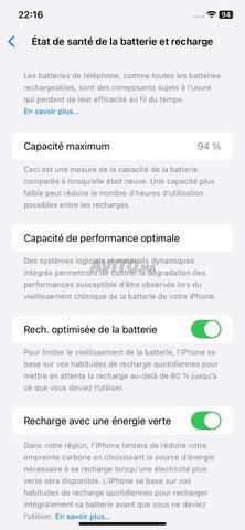 iPhone 11 excellent état batterie 94%