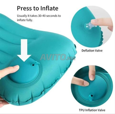 وسادة قابلة للنفخ بمضخة مدمجة محمولة للرحلات - 2