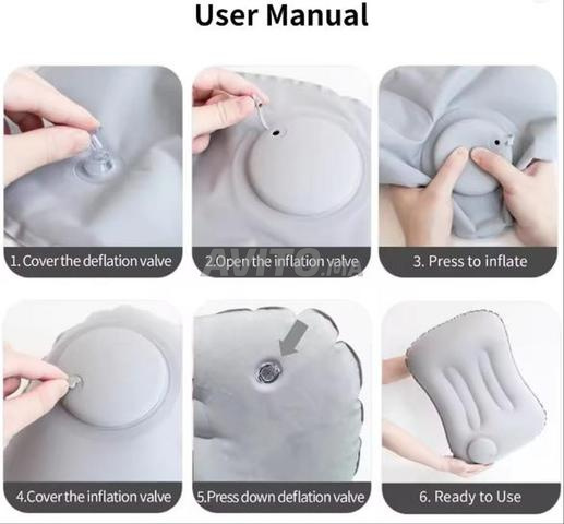 وسادة قابلة للنفخ بمضخة مدمجة محمولة للرحلات