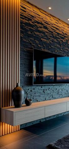 تغليف جدار تلفزيون عصري جديد