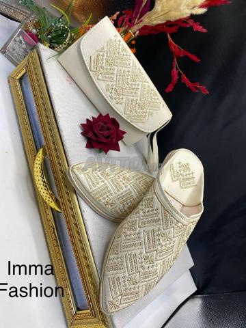 Djellaba Fassi avec un chemise (bouchit) faite dans le même motif