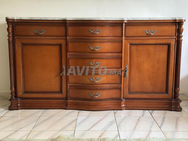 بوفيه خشبي مصمت مع رخام - راقي - 2