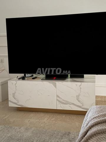 Meuble tv bois effet marbre - 2