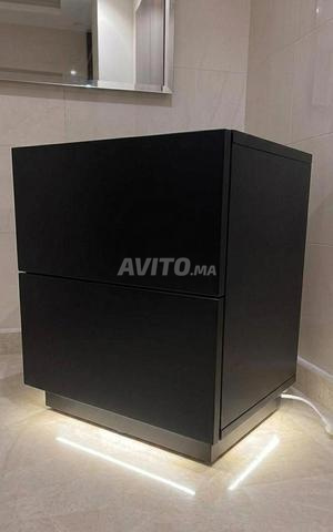 Table de chevet 2 tiroirs avec LED - 2