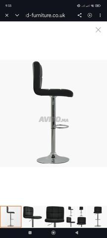 Tabouret de bar carré capitonné (simili cuir) - 2