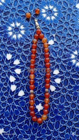 مسبحة جميلة من العقيق اليماني الزعفراني - 2