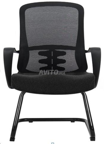 Chaise Visiteur en Mesh Noir - Gris