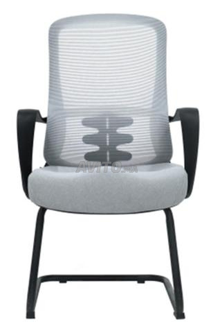 Chaise Visiteur en Mesh Noir - Gris - 2