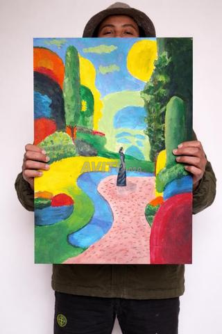 لوحة مرسومة بالأكريليك كبيرة - 2