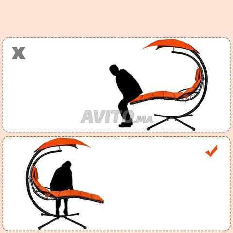 Hamac Longue Suspendue Orange NEUF - 2
