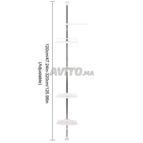 رف زاوية الحمام قابل للتعديل من 4 مستويات - 2