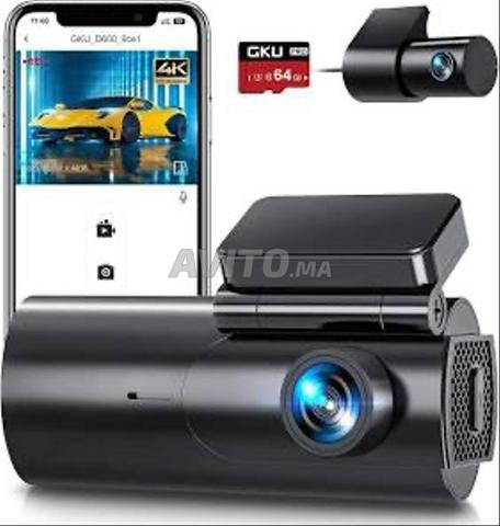 كاميرا لوحة القيادة GKU D600 بدقة 4K أمامية وخلفية بدقة 1080 بكسل