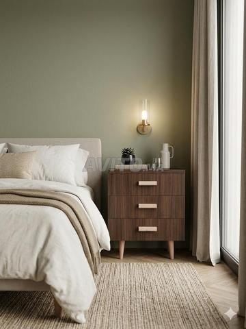 Table de chevet en MDF 3 tiroirs