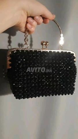 Sac en perles (agate) noir - 2