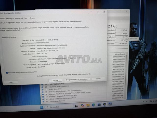 Msi Thin A15 Rtx 4060 Ryzen 7 7735HS 16GB 512GB