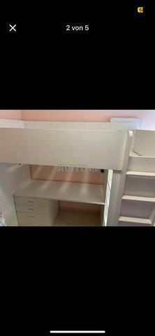 سرير ايكيا علوي للأطفال مع مكتب - 2