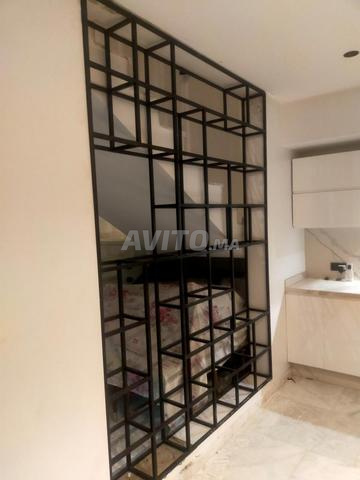 Bibliothèque style industriel en acier et bois - 2