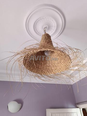 تعليقة بوهيمية من القش، مصباح مغربي - 2